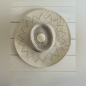 TREASURE & BOND Wide Rim Straw Panama Hat White & Gray NWT Nordstrom